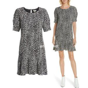 JOIE Angeni Leopard Print Puff Sleeve Dress XS
